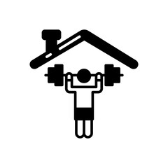 Home Workout icon in vector. Illustration