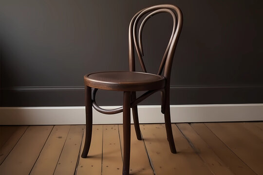 Bentwood Chair - Austria - A lightweight wooden chair with a curved, steam-bent frame, designed in the 19th century by Austrian furniture maker Michael Thonet (Generative AI)