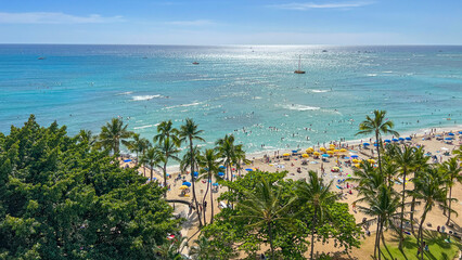 Hawaii Oahu Waikiki beach and sea