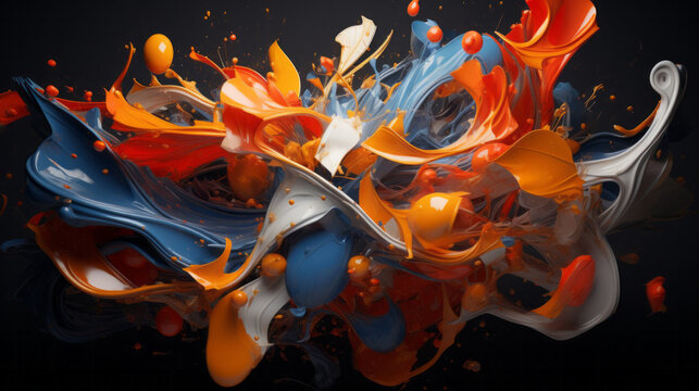 A vibrant floating object captured in mid-air