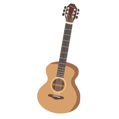 Acoustic Guitar cartoon illustration