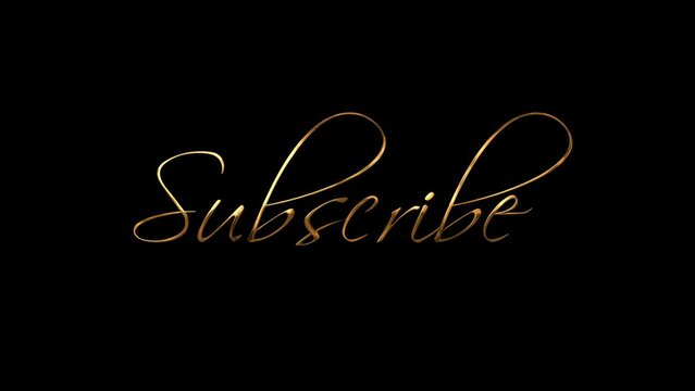 Subscribe - Gold Lettering Animation With Particles