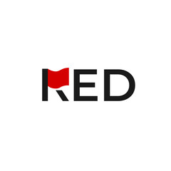 Letter R flag logo Icon. Simple Flag initial R red logo and brand identity