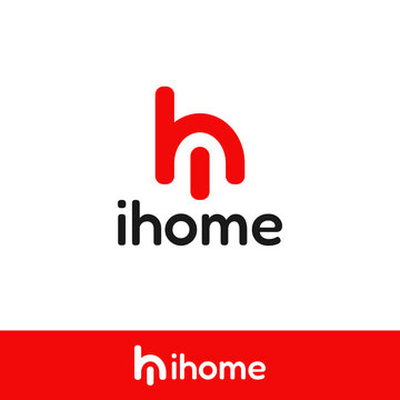 Initial h for home and on buttom logo for mobile internet as network logo vector
