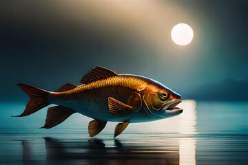 fish in the aquarium by Generated with AI technology