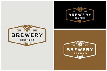 Simple Minimalist brewery company logo. logo brewing