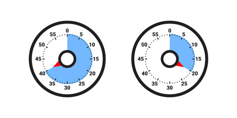 Naklejka premium Round timer for cooking. Cosmetic or chemical application time. Vector scalable graphics