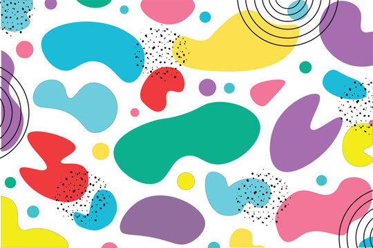 Flat abstract funky color doodle pattern © samra