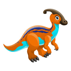 Parasaurus Cute Cartoon Character design for Kids