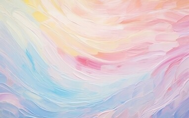 Obraz premium Pastel Dreams: A Canvas of Whimsical Beauty Painted with Thick Oil Brush Strokes. Generative Ai