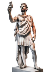 Obraz premium a portrait black and white statue picture of Pythagoras, with his face pointing slightly right