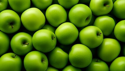 Lots of green apples. Background of apples.
