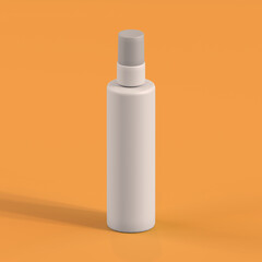Monochrome Bottle on Orange Background, 3d Rendering