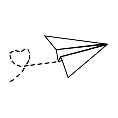 Paper plane icon. Send Message solid logo illustration. Paper plane sticker.