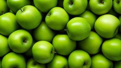 Lots of green apples. Background of apples.
