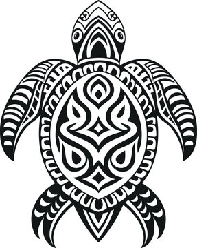 Turtle in mandala style vector illustration isolated on white background