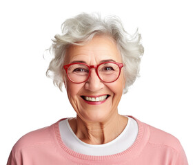 Fototapeta premium Happy Grandmother Isolated on Transparent Background 