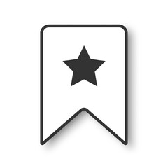 The icon of the favorite is white with a star on a white background. Bookmark in linear style. Vector EPS 10.