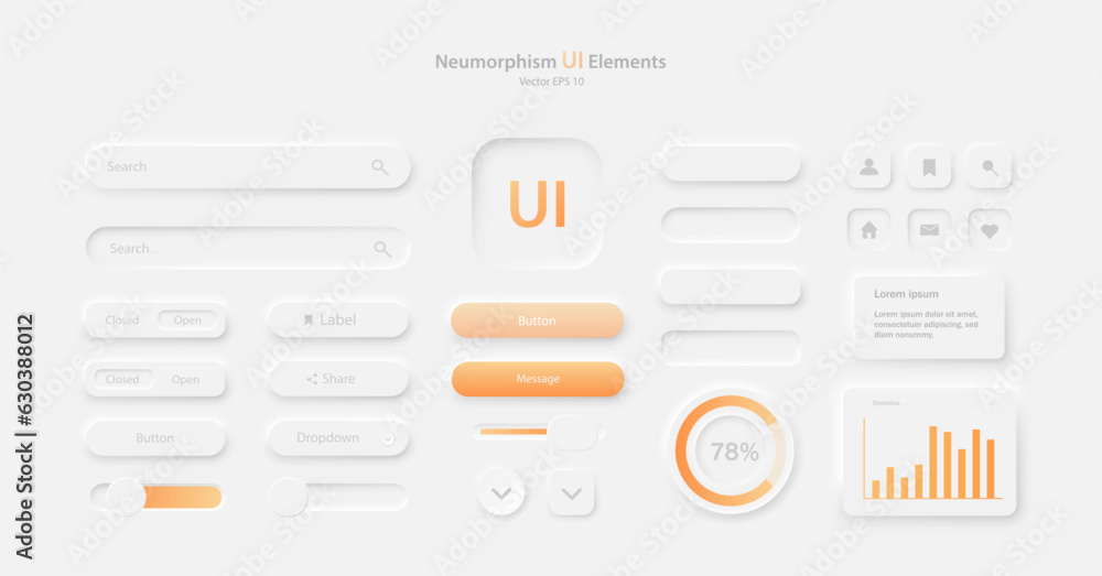 Poster a set of user interface elements for a mobile application. a collection of icons for user interface 