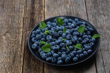 Ripe blueberries close up. Blueberry macro