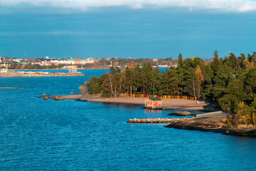 Fototapeta premium Pihlajasaari island with beach by Helsinki, Finland