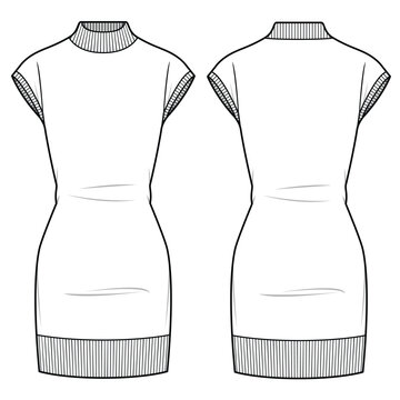 Women Sheath Dress Design Flat Sketch Stock Vector Royalty Free  2260066199  Shutterstock in 2023  Womens sheath dress Designer dresses Sheath  dress