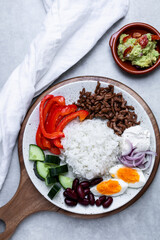 Food photography rice plate