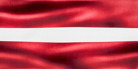 3D-Illustration of a Latvia flag - realistic waving fabric flag