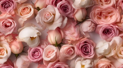 Rose flowers background. Floral seamless pattern.