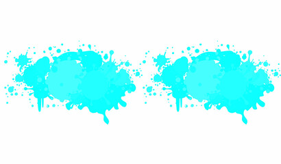 Top view, Abstract texture of paint splash brushes cyan color isolated white background for design stock photo, vector multicolor paint, ink brush stroke, texture, illustration