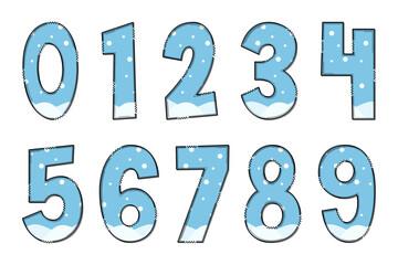 Handcrafted Winter Time Number. Color Creative Art Typographic Design