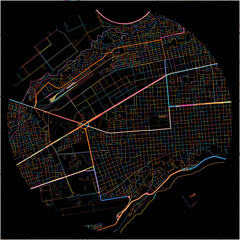 Colorful Map of Barquisimeto with all major and minor roads.