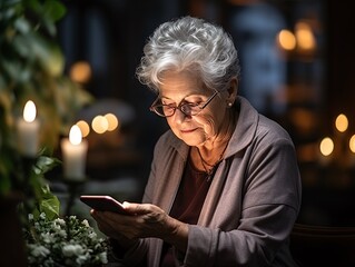 Age-Defying Tech Connection: Elderly Woman Thrives with Future-Powered Smartphone