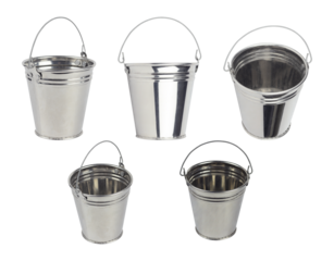 Bucket, metal bucket isolated from background	
