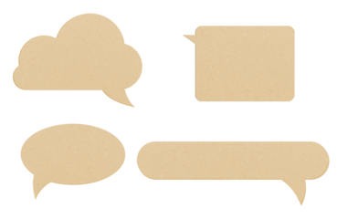 different shaped speech bubbles, speech sign isolated from background, message