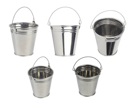 Bucket, metal bucket isolated from background	