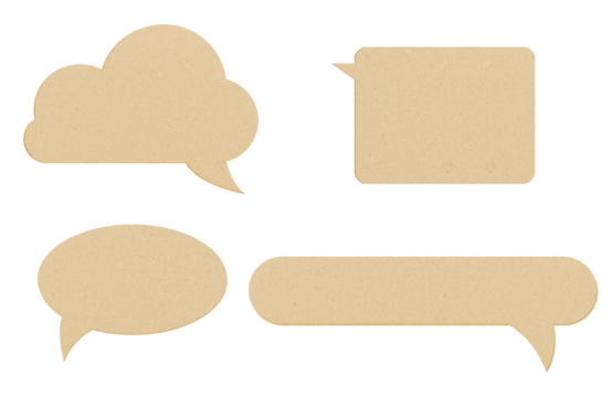 different shaped speech bubbles, speech sign isolated from background, message