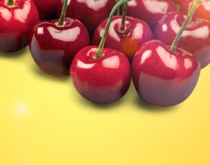 Fresh ripe red cherry fruits