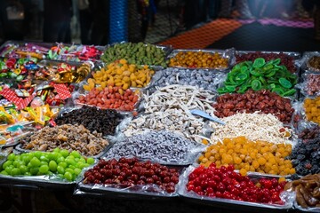 Assortment of sweets at a night market in Pakbara, Thailand