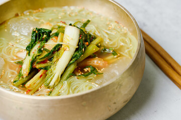 Yeolmunaengmyeon, korean style Buckwheat Noodles with YoungSummer Radish Kimchi, This dish features...