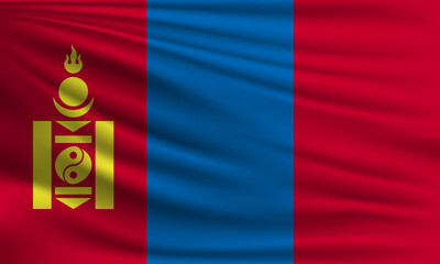 Vector flag of Mongolia