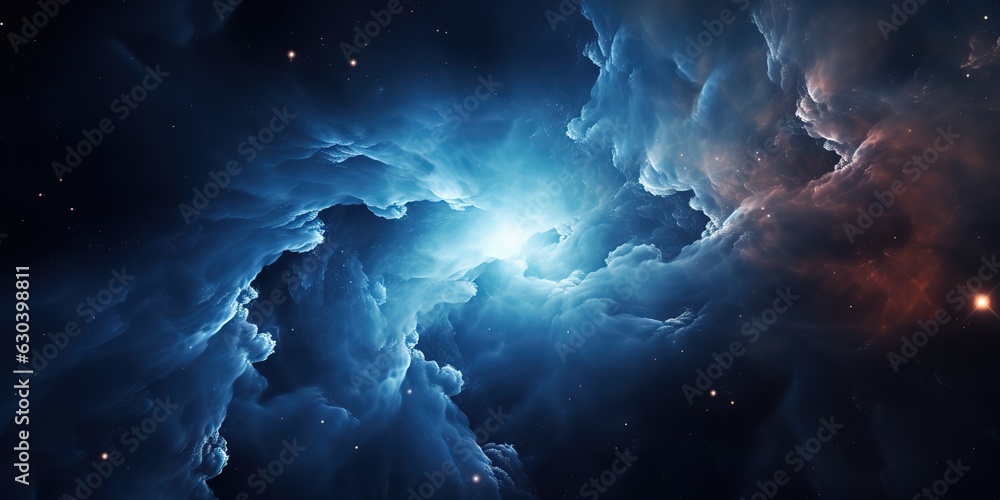 Aufkleber space nebula in space among stars and galaxies. nebula clouds of gaseous dust in outer space.