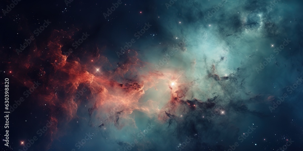 Aufkleber space nebula in space among stars and galaxies. nebula clouds of gaseous dust in outer space.