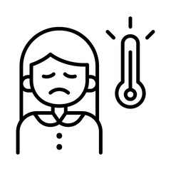 Sick woman icon
