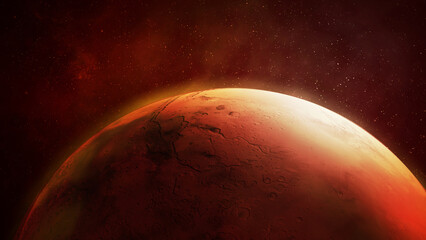 Close up view of the red planet Mars. © conceptcafe