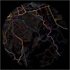 Colorful Map of MogidasCruzes with all major and minor roads.