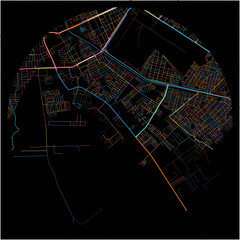Colorful Map of AltoBarinas with all major and minor roads.