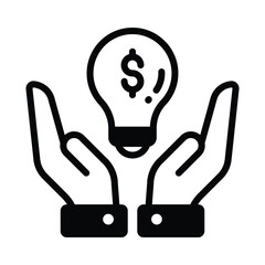 Dollar inside bulb depicting innovative idea, financial idea icon design