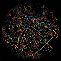 Colorful Map of SantaMaria with all major and minor roads.