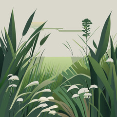 Grass leaves
